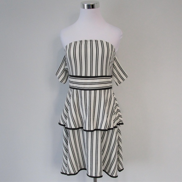 NWT Endless Rose Stripe Off Shoulder Ruffle Dress - Picture 5 of 8